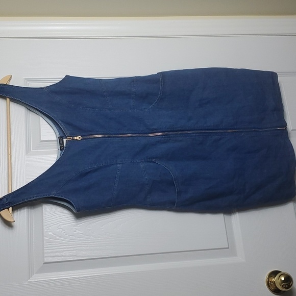 VENUS Dresses & Skirts - Venus Denim Overall Dress Full Zip  Front Size Small
